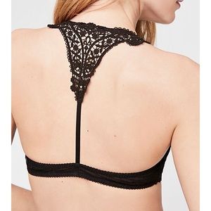 Free People black Fancy Back underwire bra sz 34C
